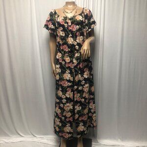 Vine and Love Dress Shorts Underneath Womens Size Large Navy Floral Cute Comfy